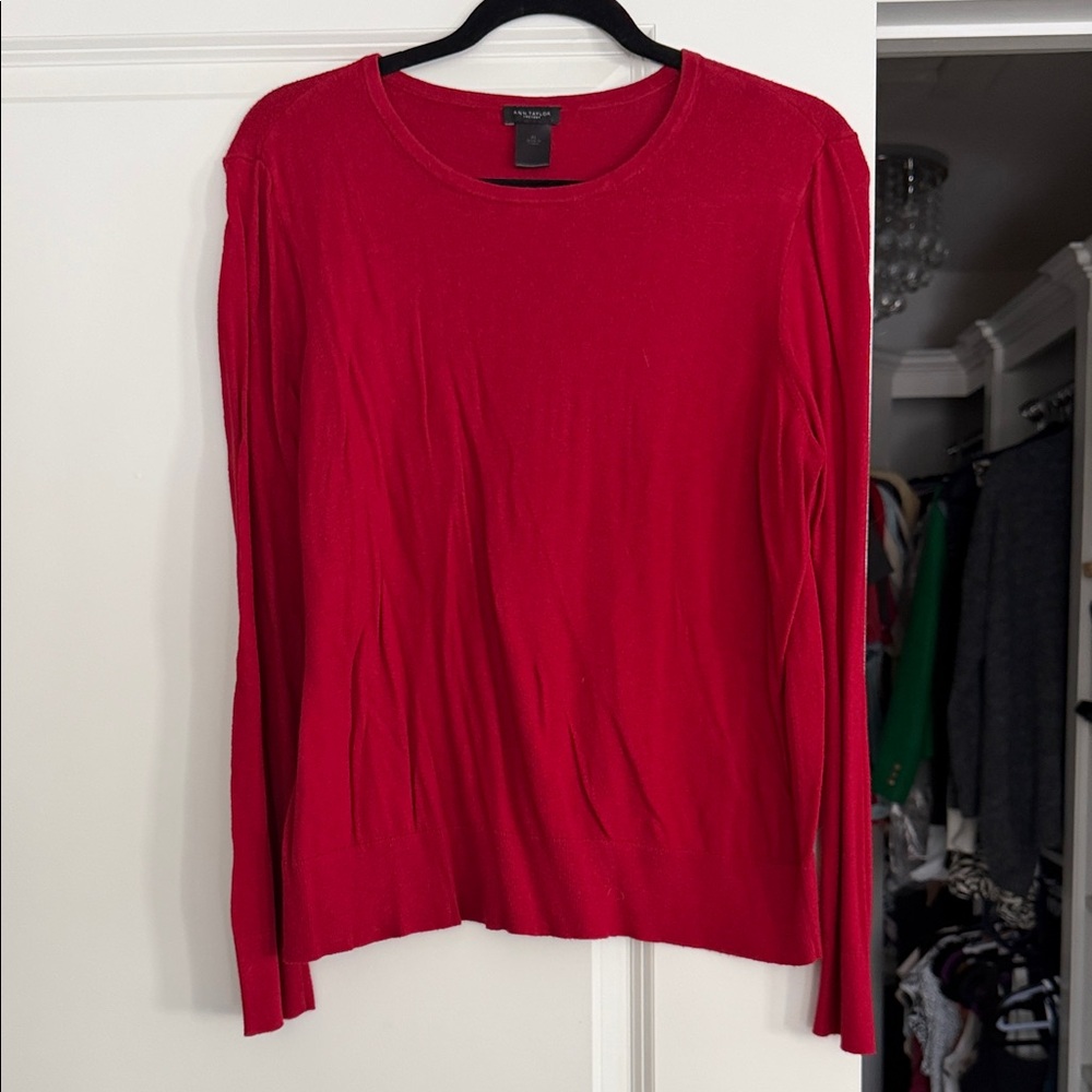 Ann Taylor Factory Red Long Sleeve Women's sweater